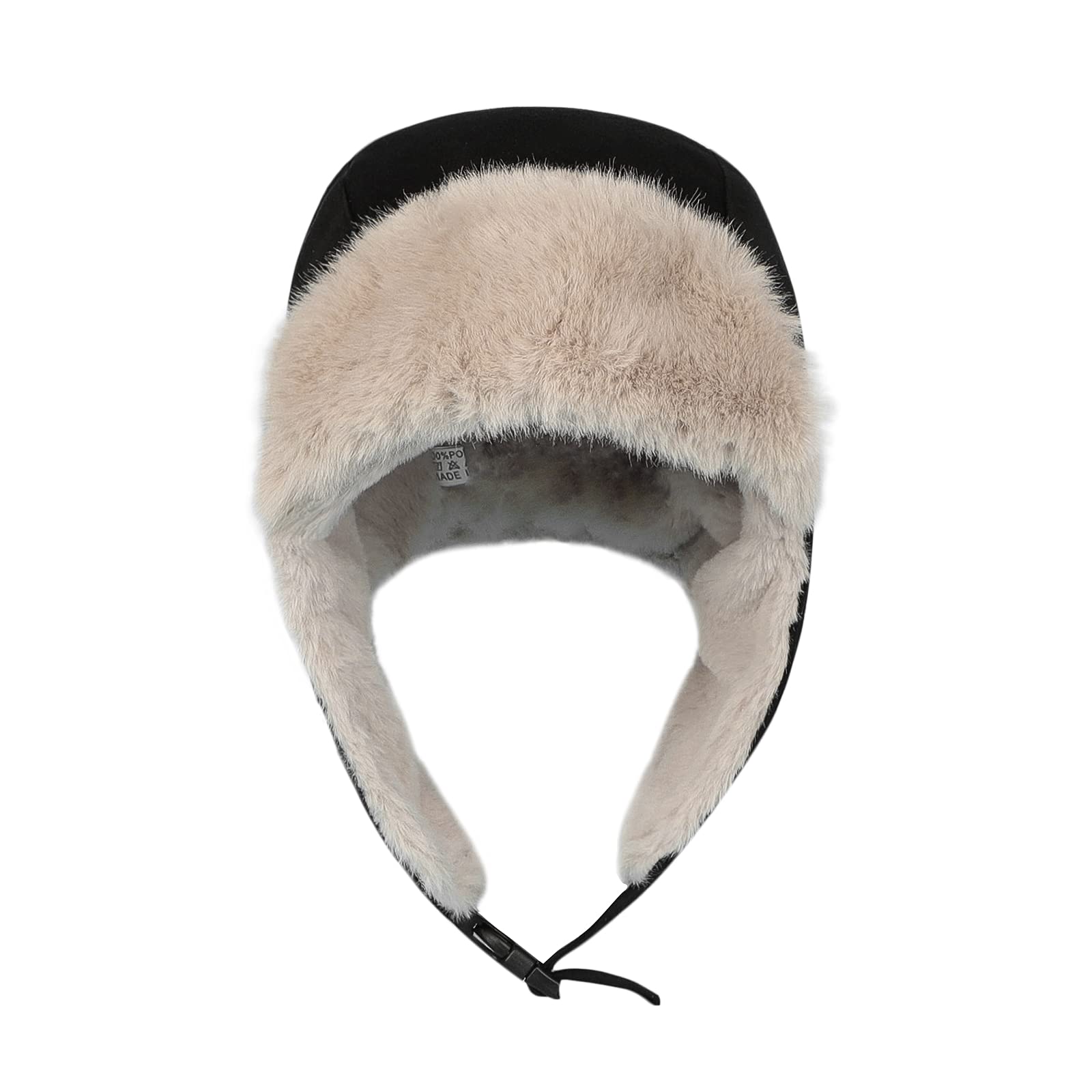 Xinchia Women's Black Trapper Hat Faux Fur Trapper Hat For Warm Thick Earflaps Hunting Hat Winter Outdoor Ski Snow Hat Bomber Hat Thermal Soft Plush Lined Beanie Skull Cap With Ear Covers Windproof Winter Hats For Walking Skiing