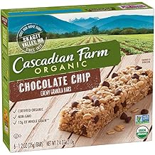 Cascadian Farm Organic Chocolate Chip Chewy Granola Bars 6 count Pack of 3