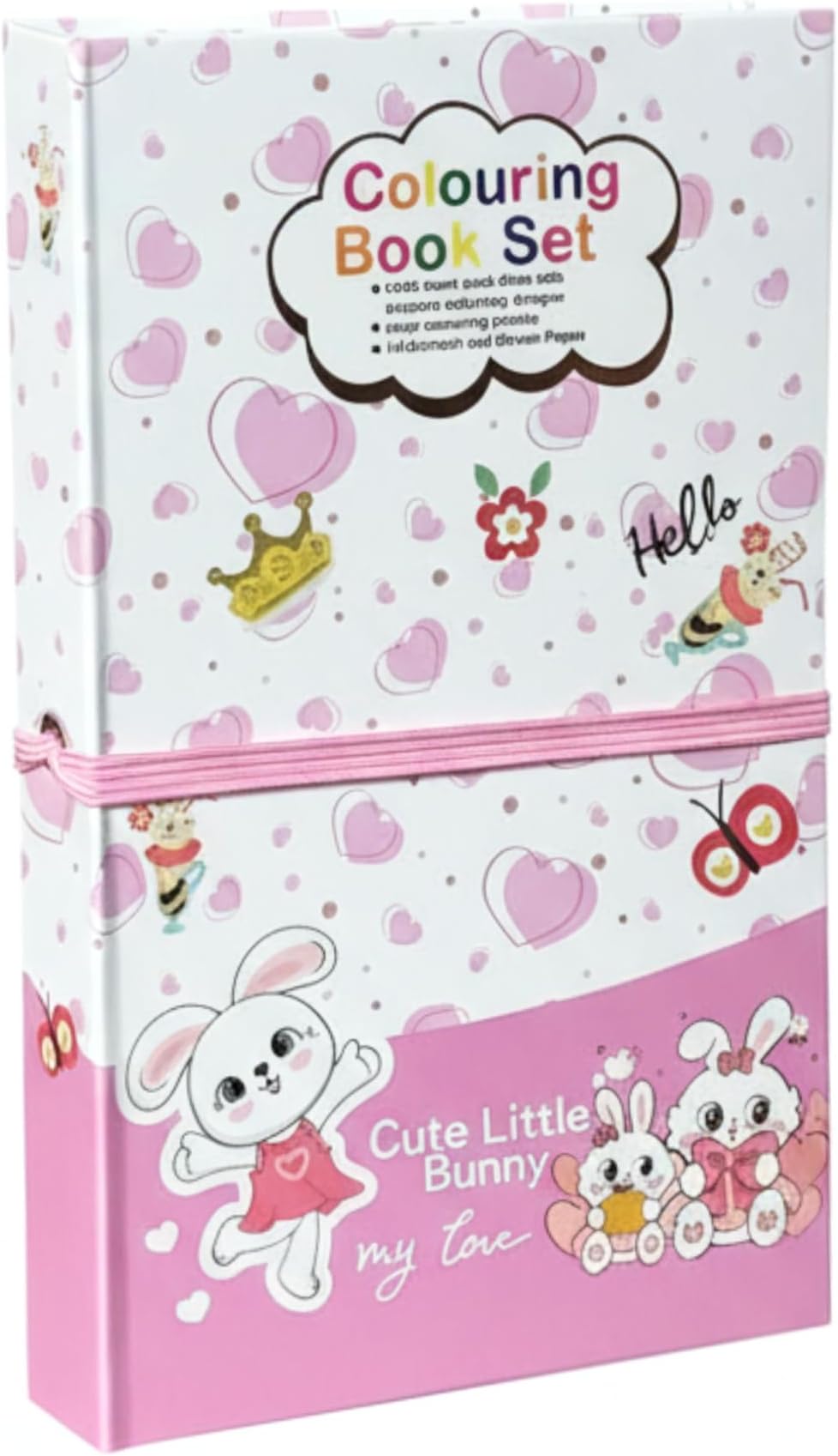 JOUET Colouring Book Kit for Kids Age 3+ | Scratch and Reveal Pages Art and Craft Kit with 8 Colour Pencils | Fun Drawing & Creative Colouring Activity Gift for Girls & Boys (Cute Little Bunny)