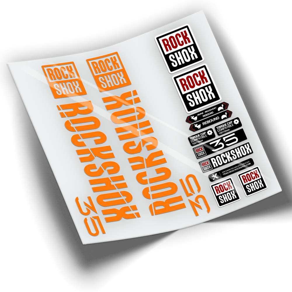 REF:VP395 Autocollants compatibles avec fourche Rock-Shox 35 2018-2020 MTB, autocollants, autocollants, vinyles pour vélo de montagne (Orange)