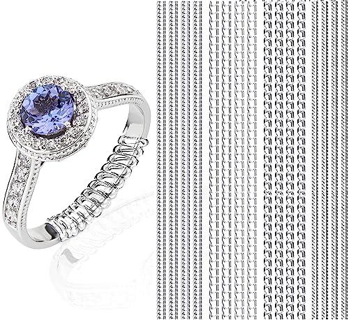JRONGHE Ring Sizer Adjuster for Loose Rings 16 Pack 4 Sizes Invisible Ring Guards for Women and Men Clear Silicone Ring Size Adjuster Ring Resizer Tightener Spiral Ring Spacers Fitter