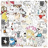 Funny Goose Stickers for Water Bottle, ZLWSD Cute Cartoon Goose Vinyl Decals for Kids Teens Adults, 50Pcs Animals Waterproof Labels Sticker for Graffiti Cups Guitar Luggage Scrapbook