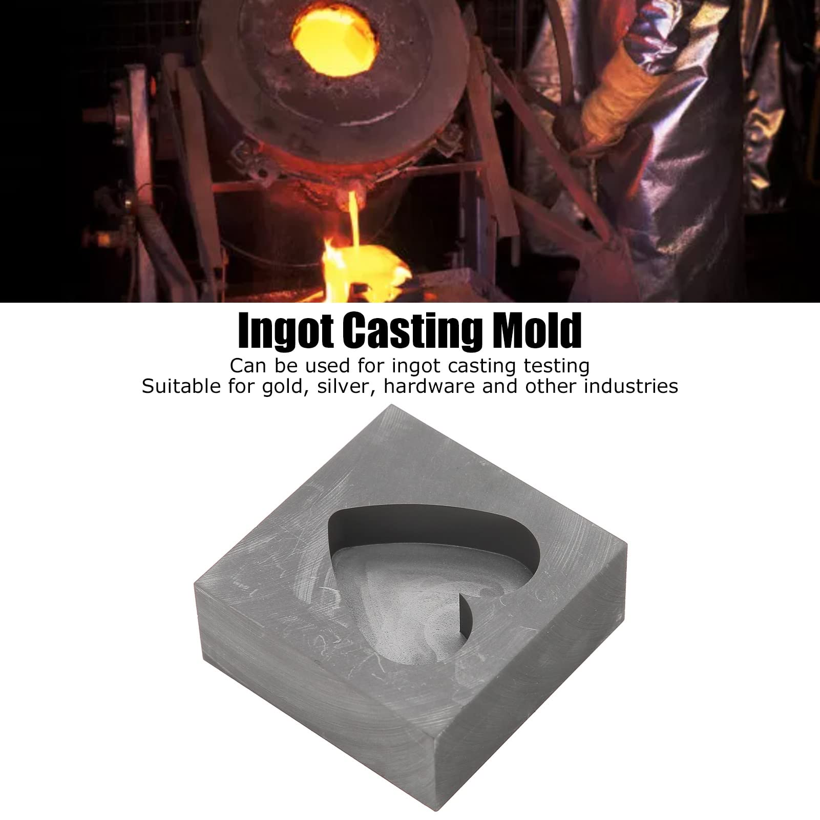Moule En Graphite Forme Cœur Pour Coulée De Métaux Précieux - Or, Argent, Fabrication Bijoux