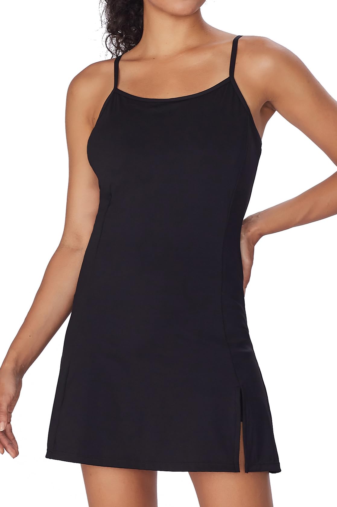 Tennis Dress for Women with Built in Shorts Athletic Dresses Active Workout Dress with Pockets Golf Athletic Dress Black