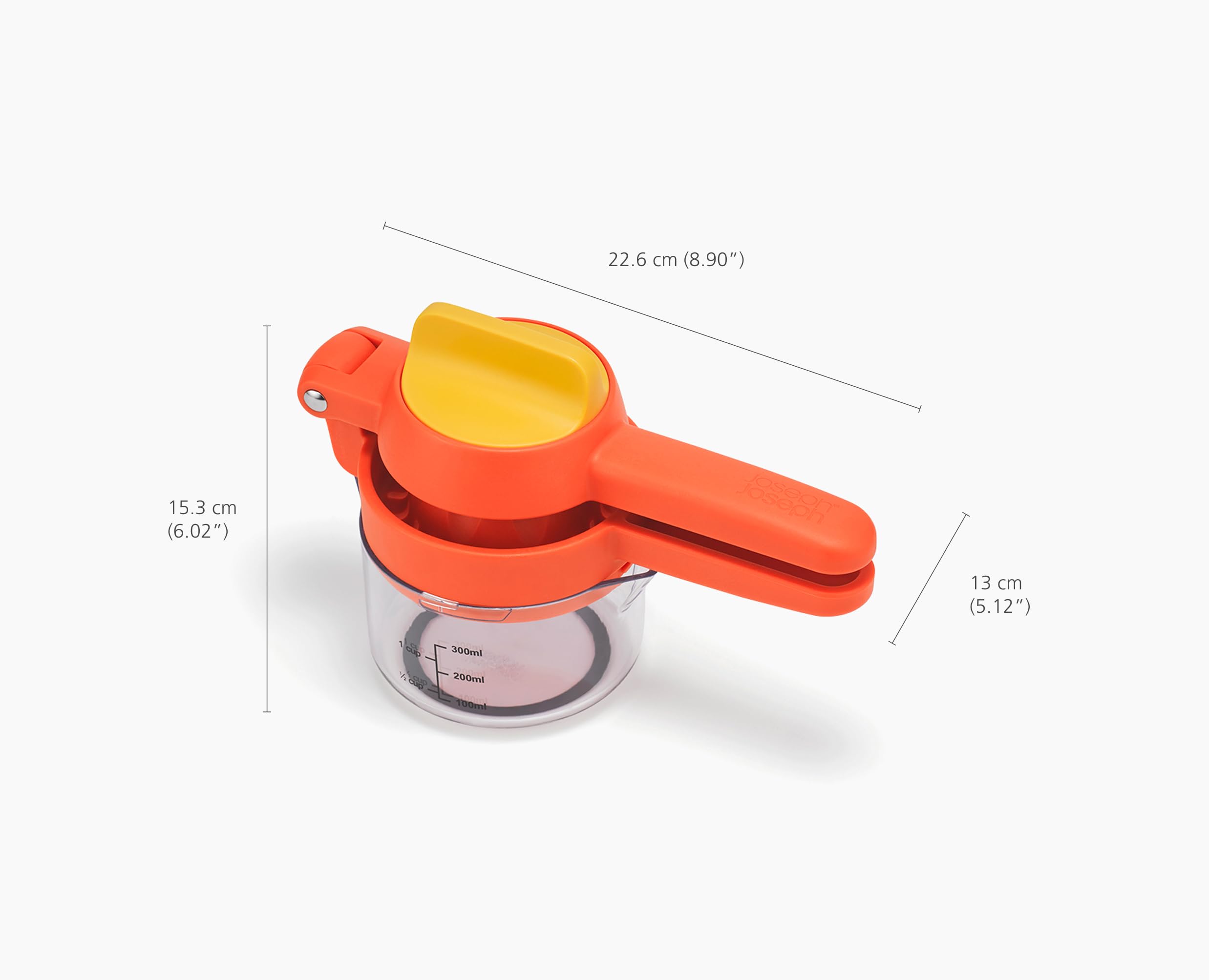 Joseph Joseph JuiceMax Plus Manual Citrus Juicer & Press, Dual