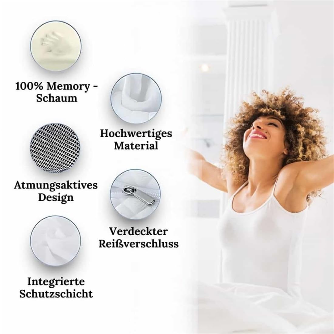 Yagerod Almohada ergonómica Lunava (actualizada en 2026), Almohada ortopédica for Dormir con Espuma viscoelástica, Almohada Lunava for aliviar los ronquidos, con Funda refrescante(Black)