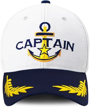 Admiral Captain Hat – Embroidered Anchor Snapback Nautical Hat For Teens & Kids (One Size)