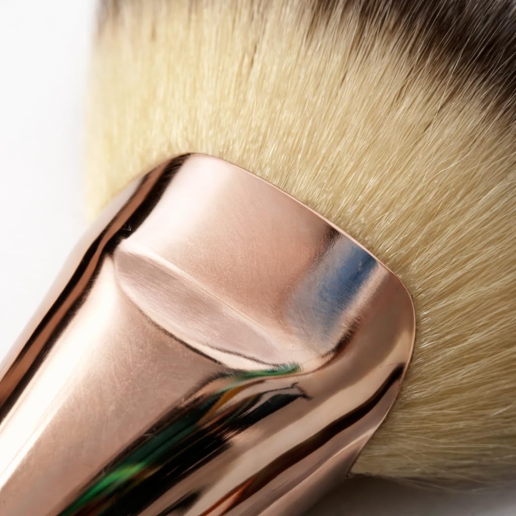 Glam Large Fan Brush with Rose Gold Handle, Soft Synthetic Bristles, for Powder, Blush & Highlighter 3