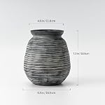 SIDUCAL Ceramic Rustic Farmhouse Flower Vase, Pottery Decorative Flower Vase for Home Decor, Table, Living Room Decoration, Shelf Decor, Mantel, 7.3 Inch, Black