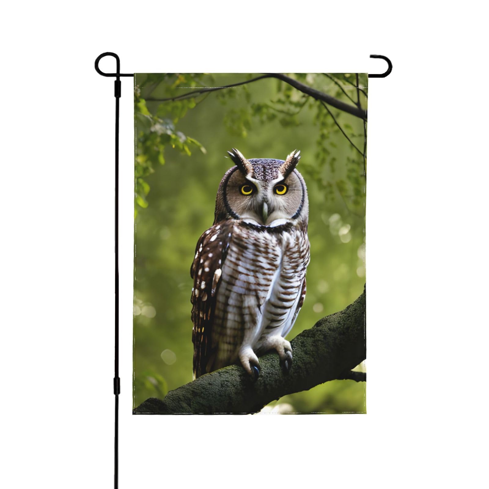 Drapeau décoratif hibou extérieur de haute qualité double face