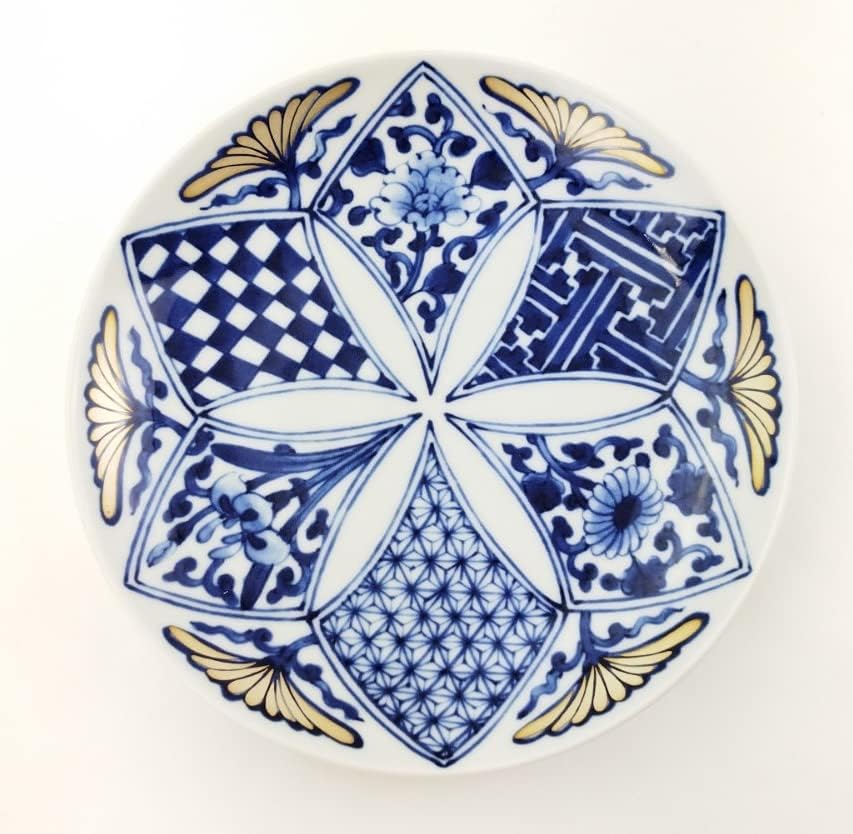 林九郎窯 藍青 RANSEI 古染銀花 ラージ プレート 23.5cm 皿 銀