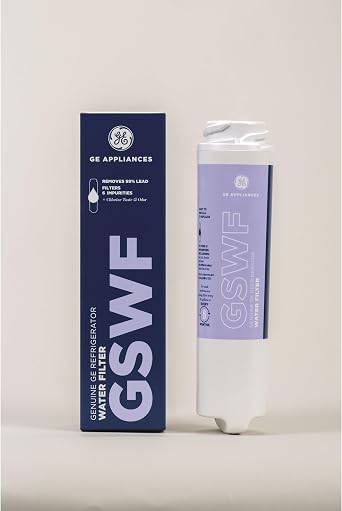 General Electric GE GSWF Refrigerator Water Filter | Certified to Reduce Lead, Sulfur, and 50+ Other Impurities | Replace Every 6 Months for Best Results | Pack of 1