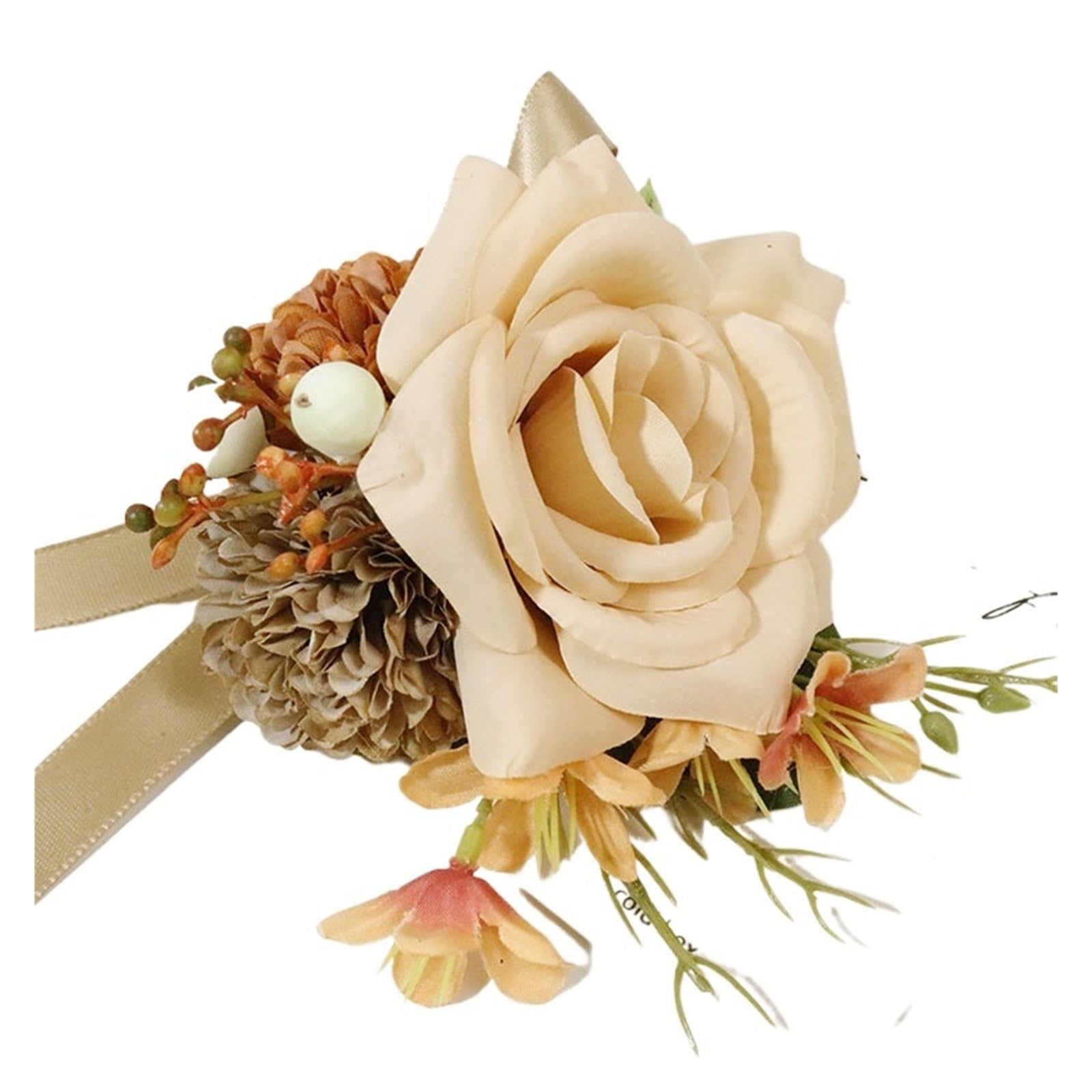 UJEDFHV Wedding Simulation Rose Corsage Vintage Boutonniere Wedding Fake Silk Rose Corsage Bracelet Ceremony Flowers For Proms
