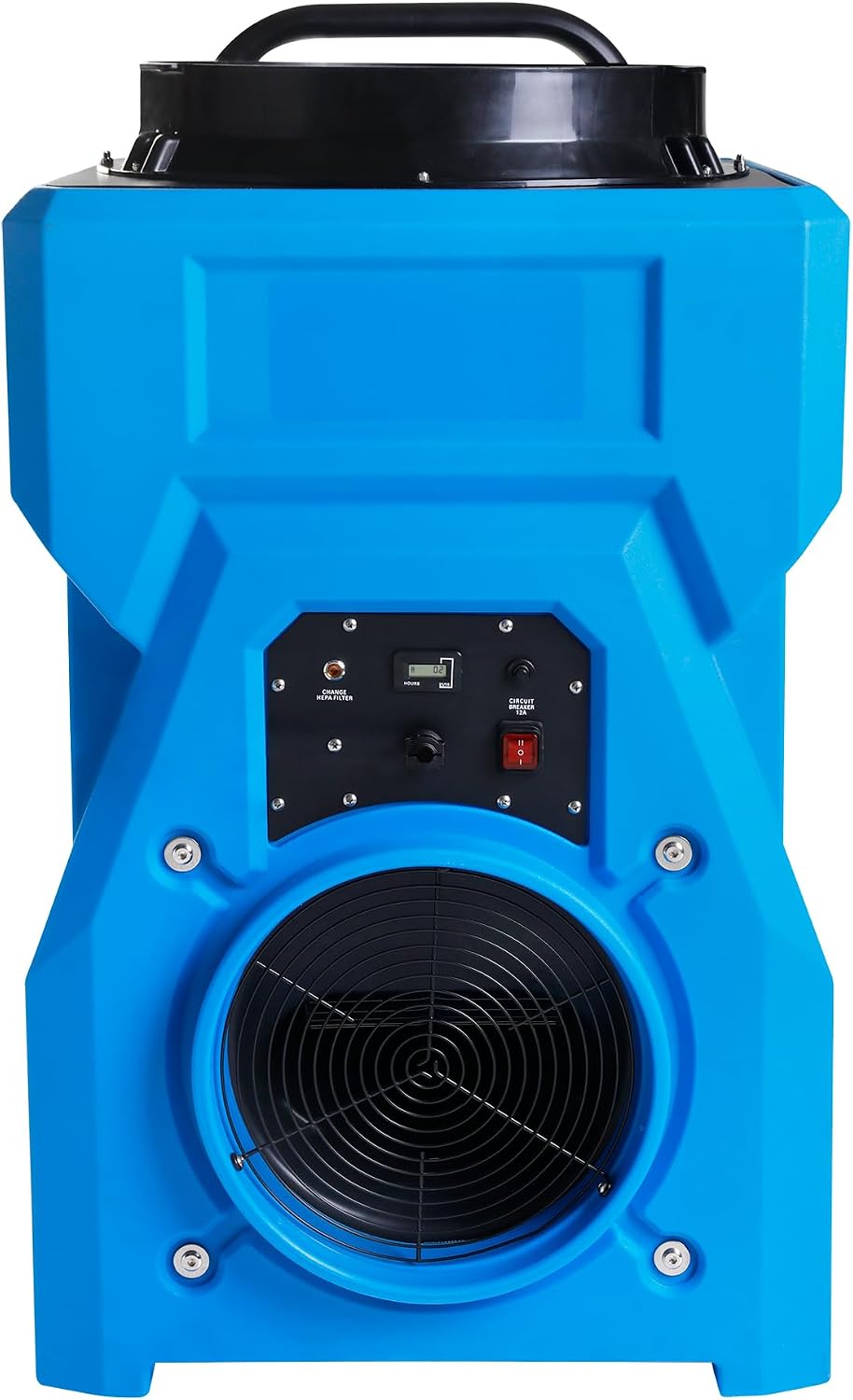 MOUNTO 1000cfm Portable Industrial Air Purifier Negative Air Scrubber - Powerful 1HP Motor, True HEPA Filter, 2-Speed, Handle and wheels 3-Year Warranty (Blue w/Inlet Adaptor)