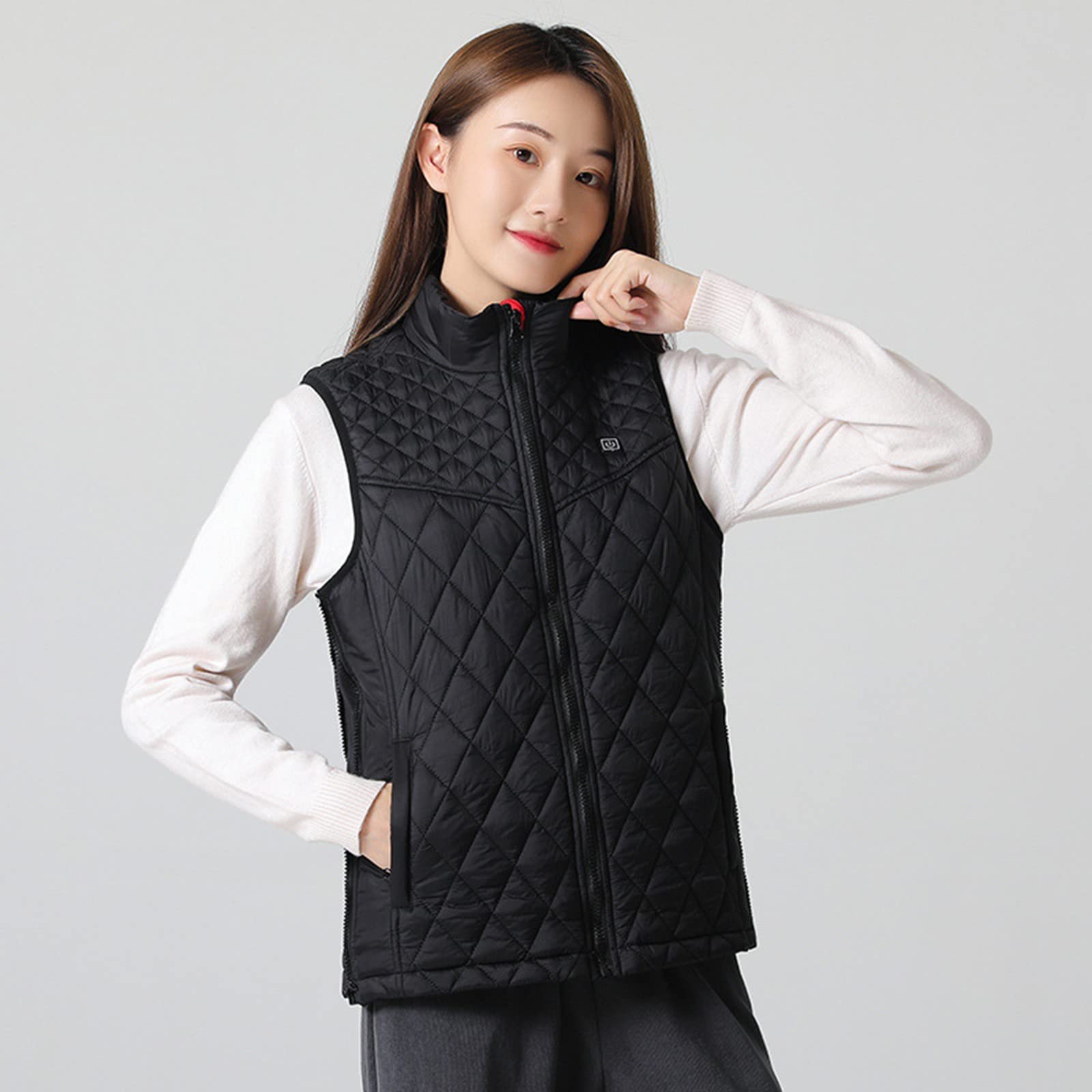 Chaqueta Mujer Invierno Chaleco Térmico Inteligente para Mujer con Calefacción USB Nueve Algodón Prenda Femenina Cálida