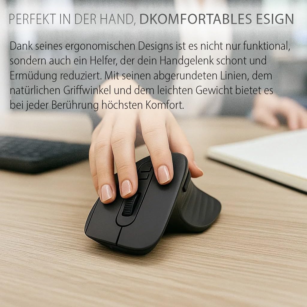İnca wireless mouse | IWM-553S | 2.4G mouse, 3-mode connection (BT1 5.0 BT2 5.0 & 2.4G) rechargeable battery ergonomic design, silent click | Adjustable DPI (800/1200/1600) for Laptop, Windows
