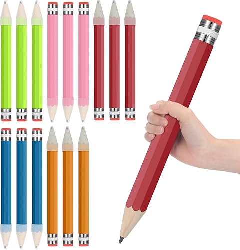 Miniatura 1 de 15 lápices de madera jumbo para utilería  regalos  decoración, lápices grandes de madera de 13.4 pulgadas, lápices gigantes de madera, lápices