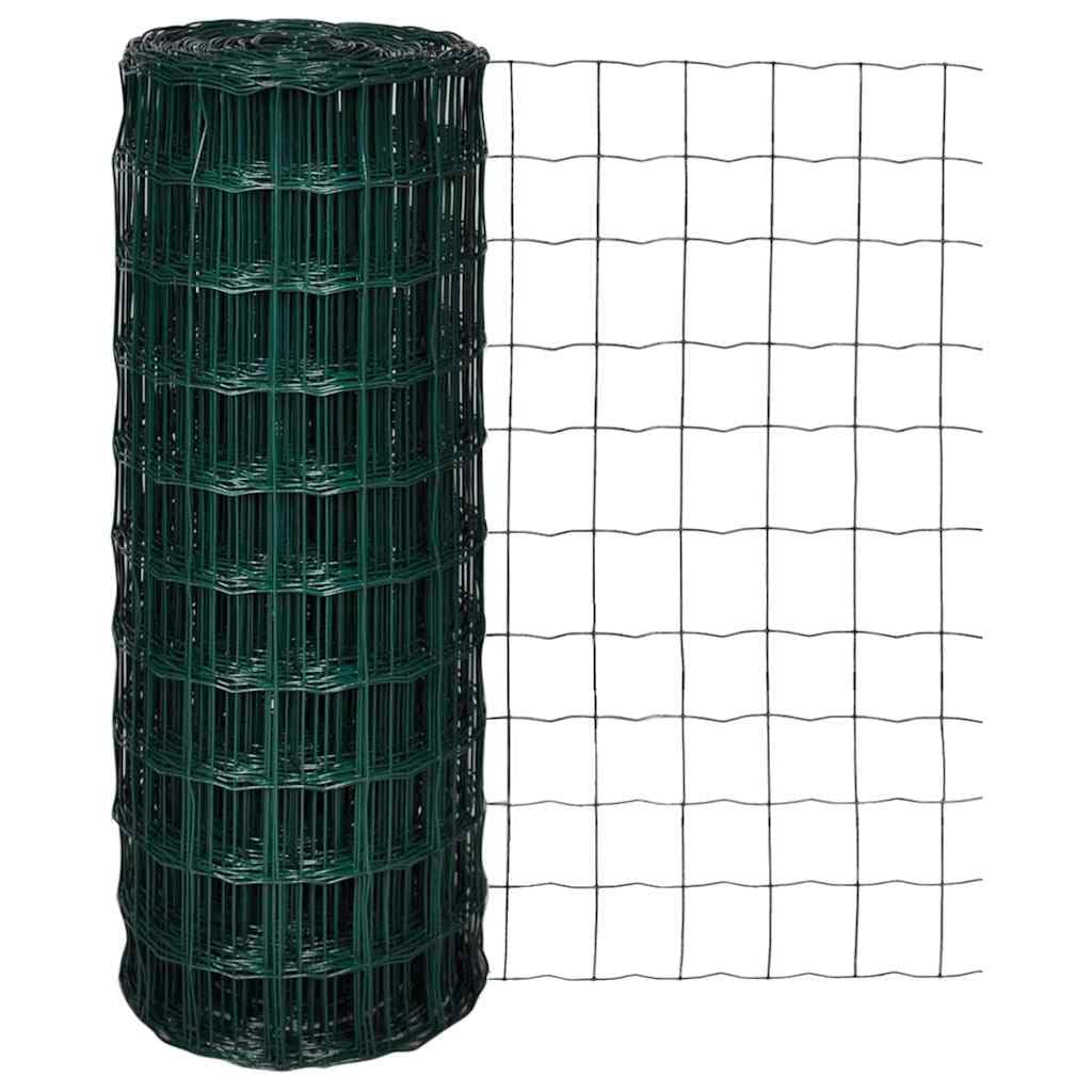 Stabiles Schweißgitter für Garten, 25x1,0m, PVC-beschichteter Gitterzaun aus 1,8 mm Stahldraht mit 2,2 mm schwarzgrüner Beschichtung, rostbeständig und langlebig für Garten,