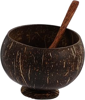HOMOBABE Coconut Shell Bowls Dessert Storage Cup Base Lightweight Easy to Clean Natural Material