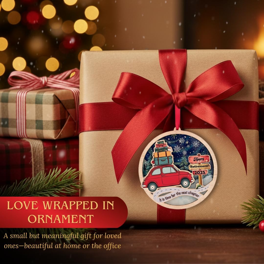 Retirement Ornament 2025, First Christmas Retired Ornament, Happy Retirement Ornaments, Double Layer Wood & Acrylic Keepsake, Retired Christmas Ornaments 2025 for Men Women, Home Decor - Image 5