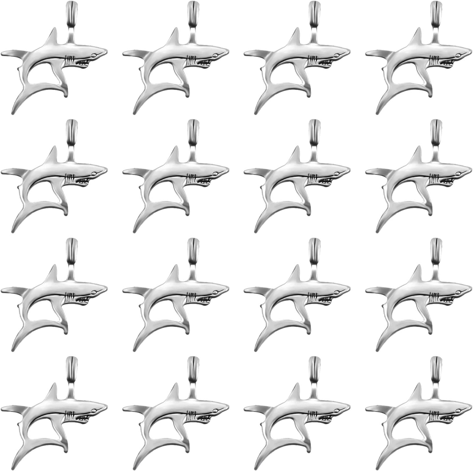 Weyuley 20pcs Antique Silver Plated Shark Fish Charms Pendant DIY Bracelets Necklace Jewelry Making Craft Wholesale 37mmx32mm(A320)