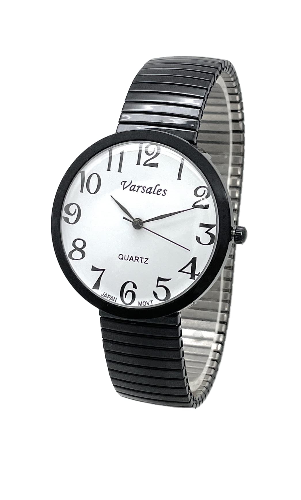 Ladies Mens Easy Read White Dial Black Numbers Casual Stretch Elastic Band Fashion Watch Varsales (B09X4ZX828) Amazon Price History, Amazon Price Tracker