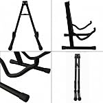 Guitar Stand Floor Folding Universal A frame Stand for All Guitars Acoustic Classic Electric Bass Travel Guitar Stand - Black