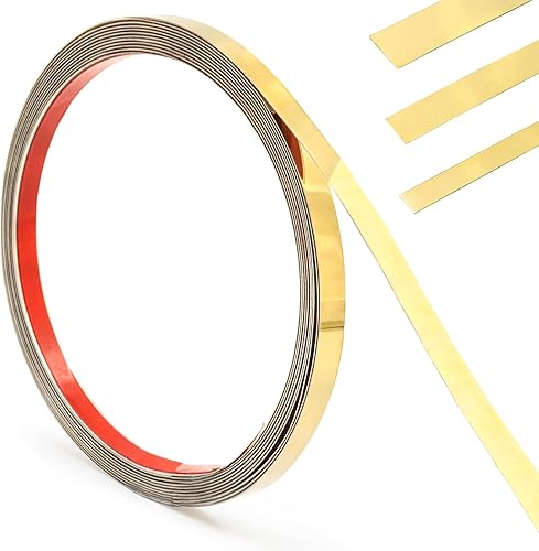 ONTWIE Moldura flexible y moldura de pared de 16.4 pies, acero inoxidable para despegar y pegar, acabado metálico como espejo para pared, techo,