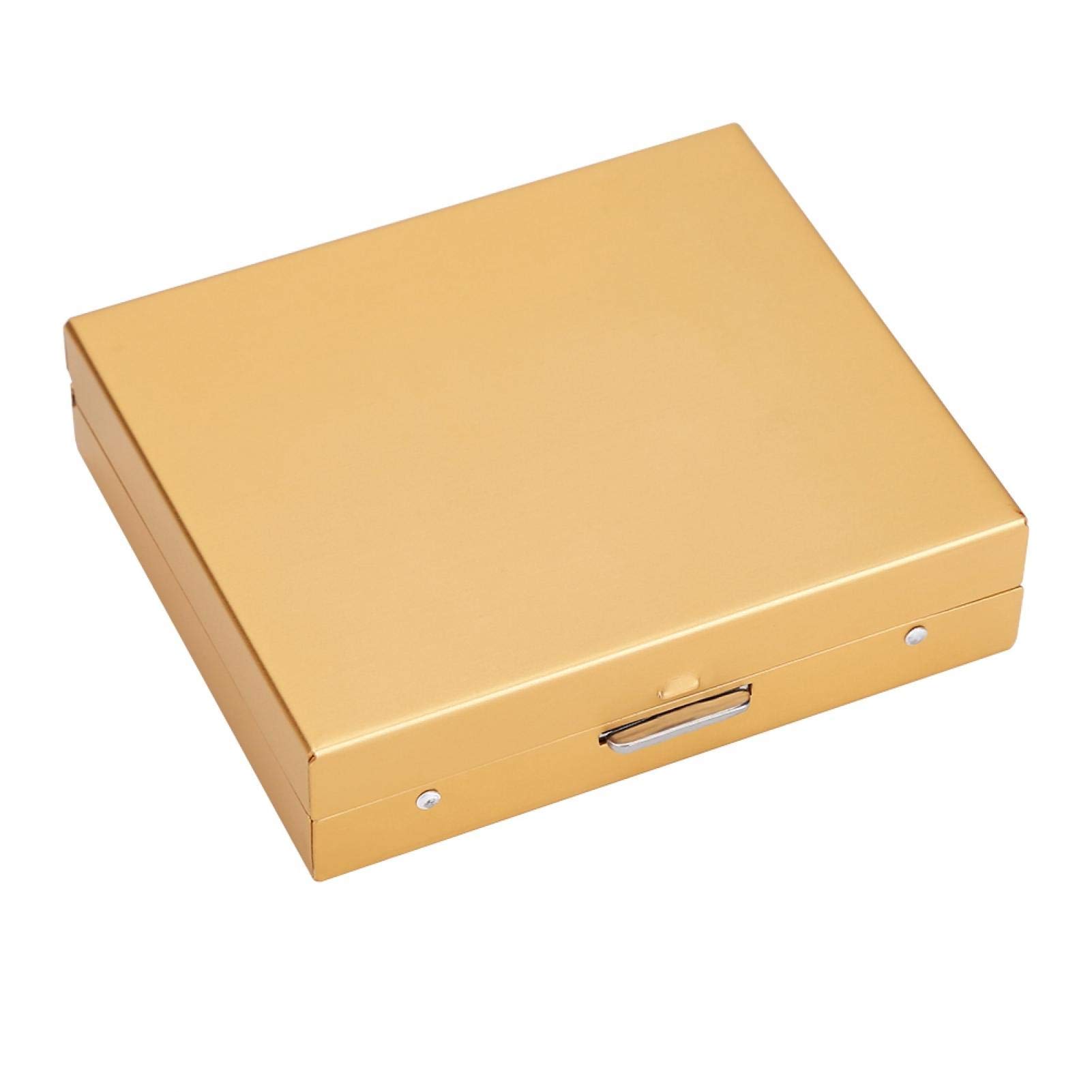 Dadi da gioco da tavolo, 5 dadi da gioco da tavolo in lega di alluminio Set di dadi da gioco con scatola di immagazzinaggio(Piazza d'oro)