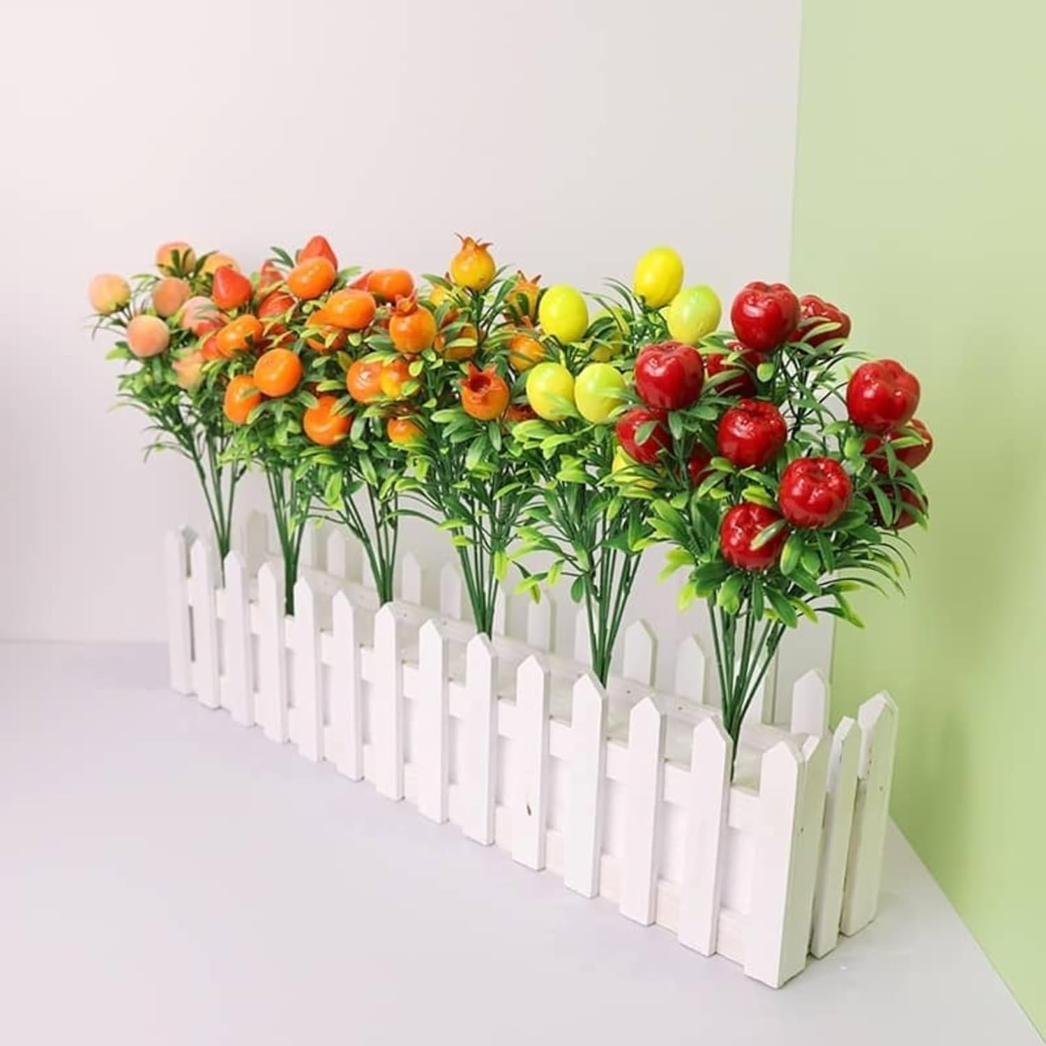 12 Bundles Artificial Fruit Models, Realistic Fake Fruit Branches for Home Decor, Table Centerpieces & Party Decorations, Faux Fruit Stems for Rustic Kitchen Display (Fortune Fruit1)