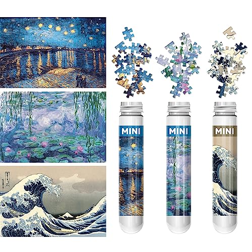 150 piezas Mini Rompecabezas para adultos y niños, 6 x 4 pulgadas, Starry Night y más 3 paquetes miniatura 1