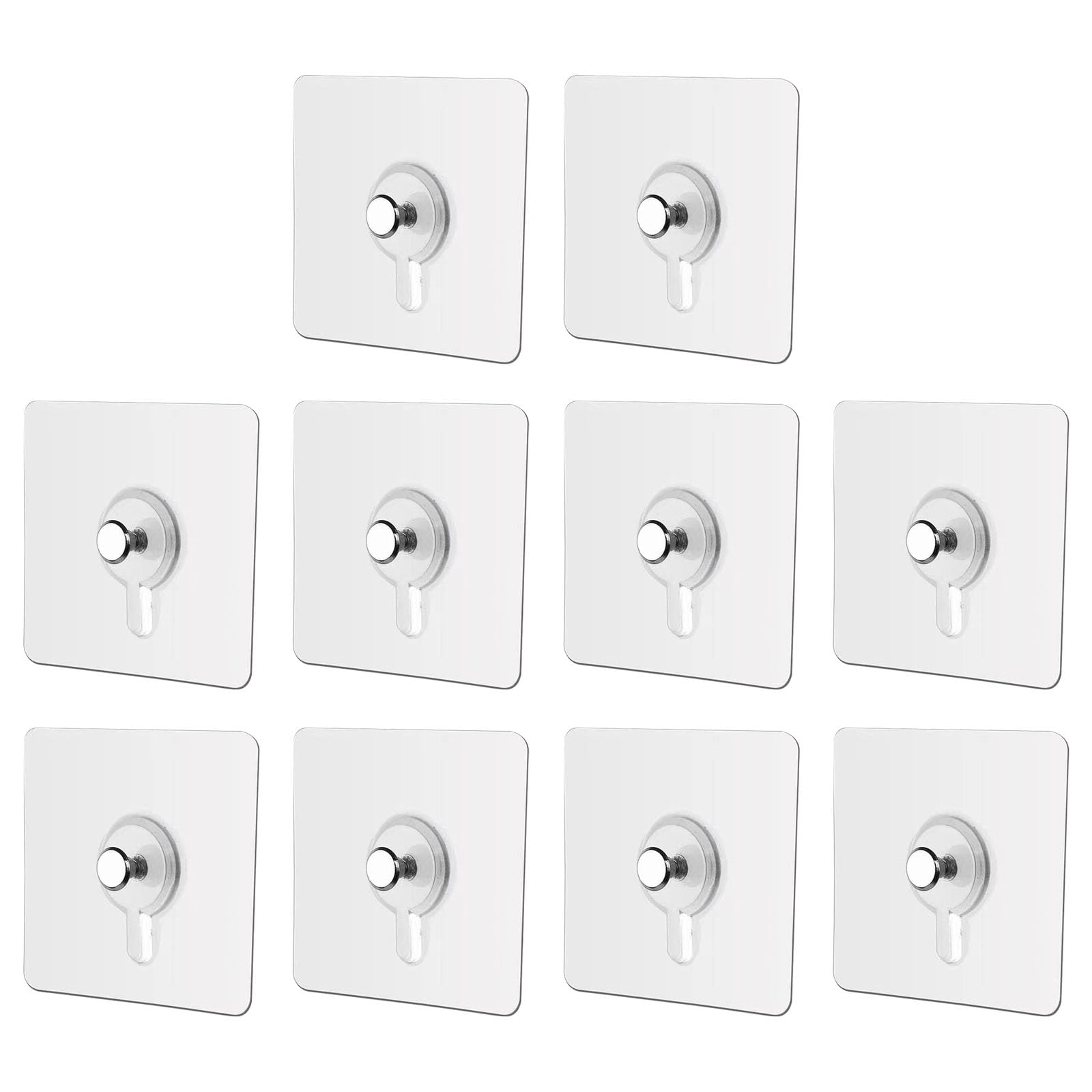 Buxuaaaa Strong Removable Wall Hooks 10 Pack Temperature Adhesive Hangers for Towels Frames Shelves Organization Impermeable Wall Organizers Hooks