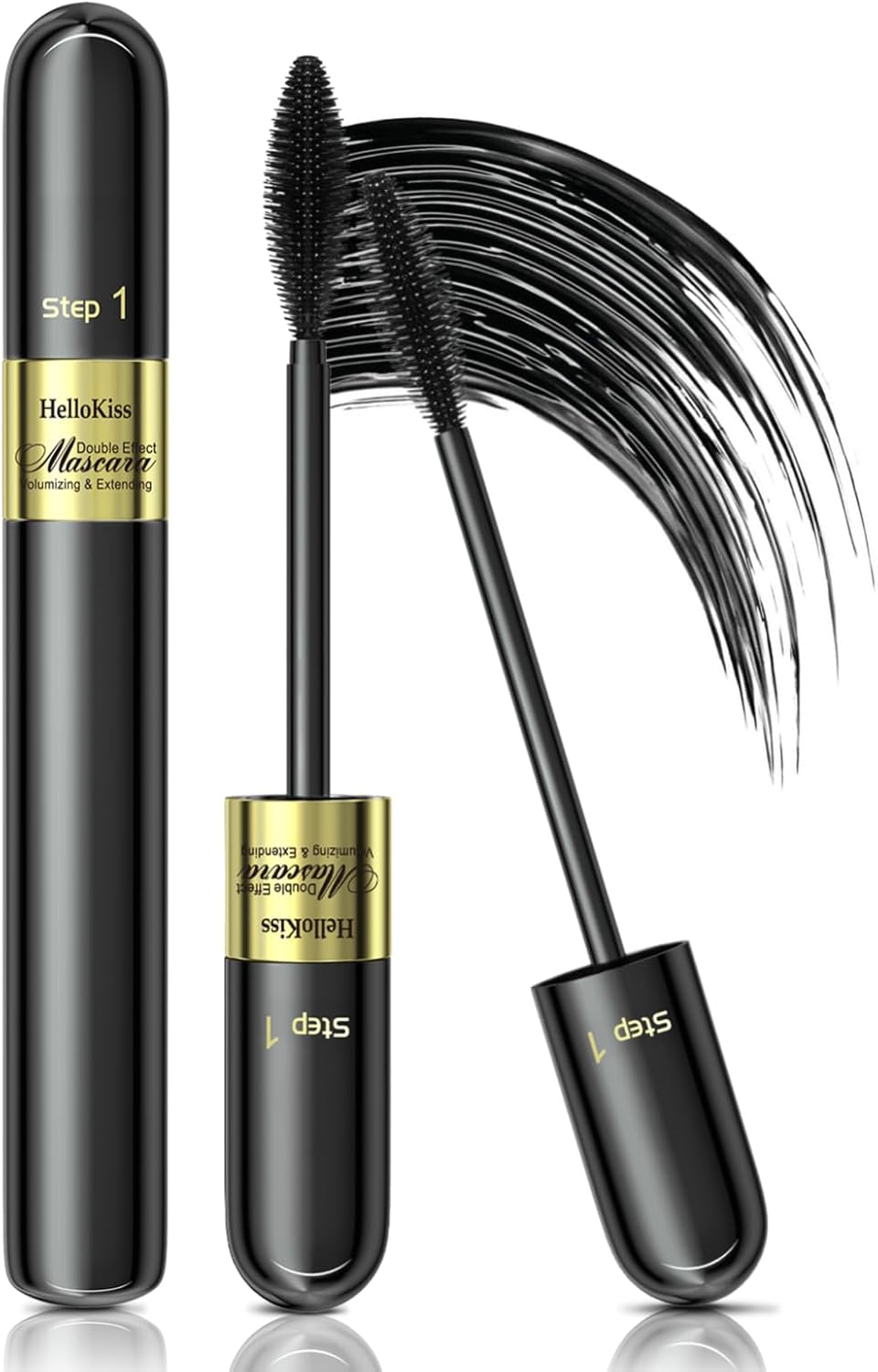 2 in 1 4D Silk Fiber Eyelash Mascara,Extra Long Thick & Voluminous Lash Mascara,Waterproof