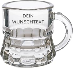 Shot Glass with Handle Personalised - Shot Glass 2cl with Desired Text - Engraved Glass Shot Glass - Individual Shot Glass with Name - Personalised Shot Glasses for Party, JGA, Gift