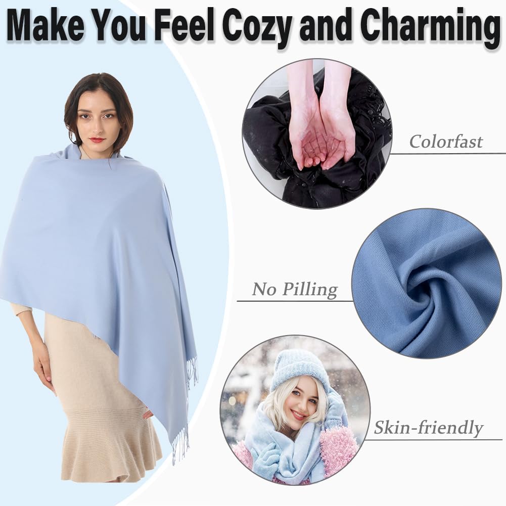 Womens Scarf Pashmina Shawls and Wraps for Evening Dress Wedding Bridesmaid Gift - Image 3