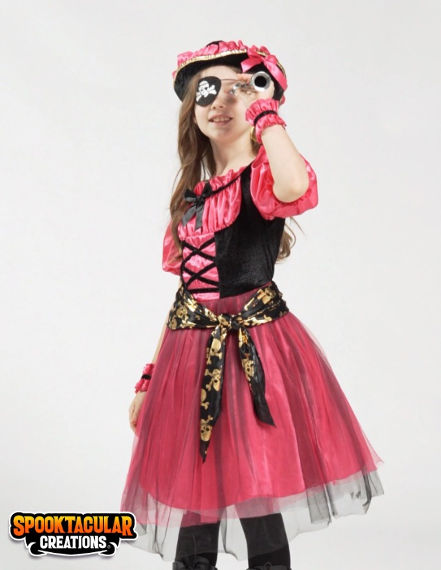 Disfraz pirata para niña Toddler magenta miniatura 7