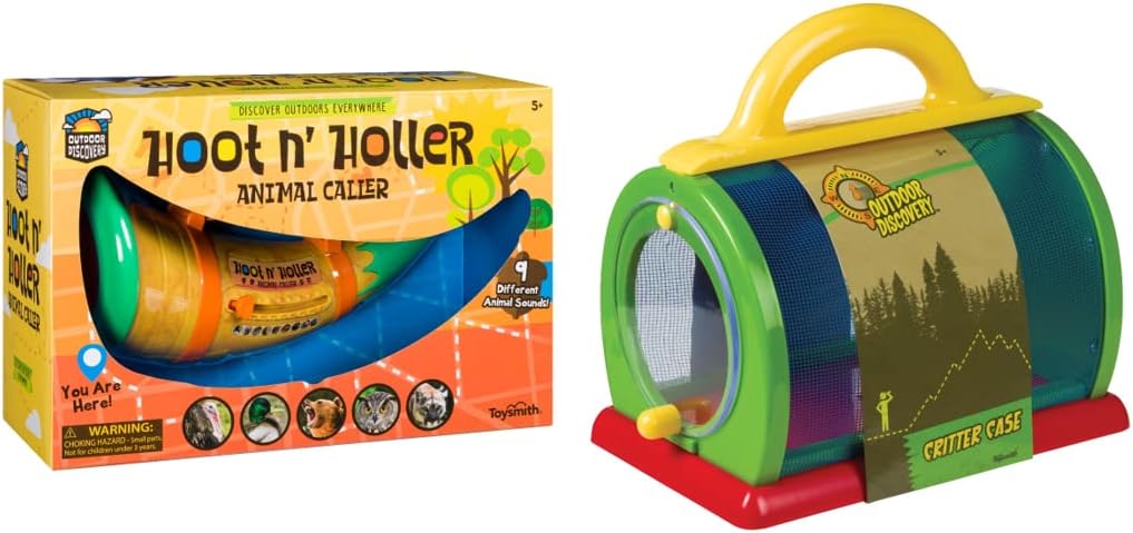 Toysmith Outdoor Discovery Hoot N Holler Animal Caller and Critter Case; Outdor Play and Discovery Set