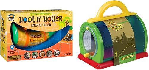 Toysmith Outdoor Discovery Hoot N Holler Animal Caller y Critter Case Juego de juego y descubrimiento de Outdor