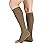 LIN PERFORMANCE 20-30 mmHg Medical Compression Socks for Women and Men Knee High Open Toe Stockings for Varicose Vein Swollen legs (XXL,Khaki)