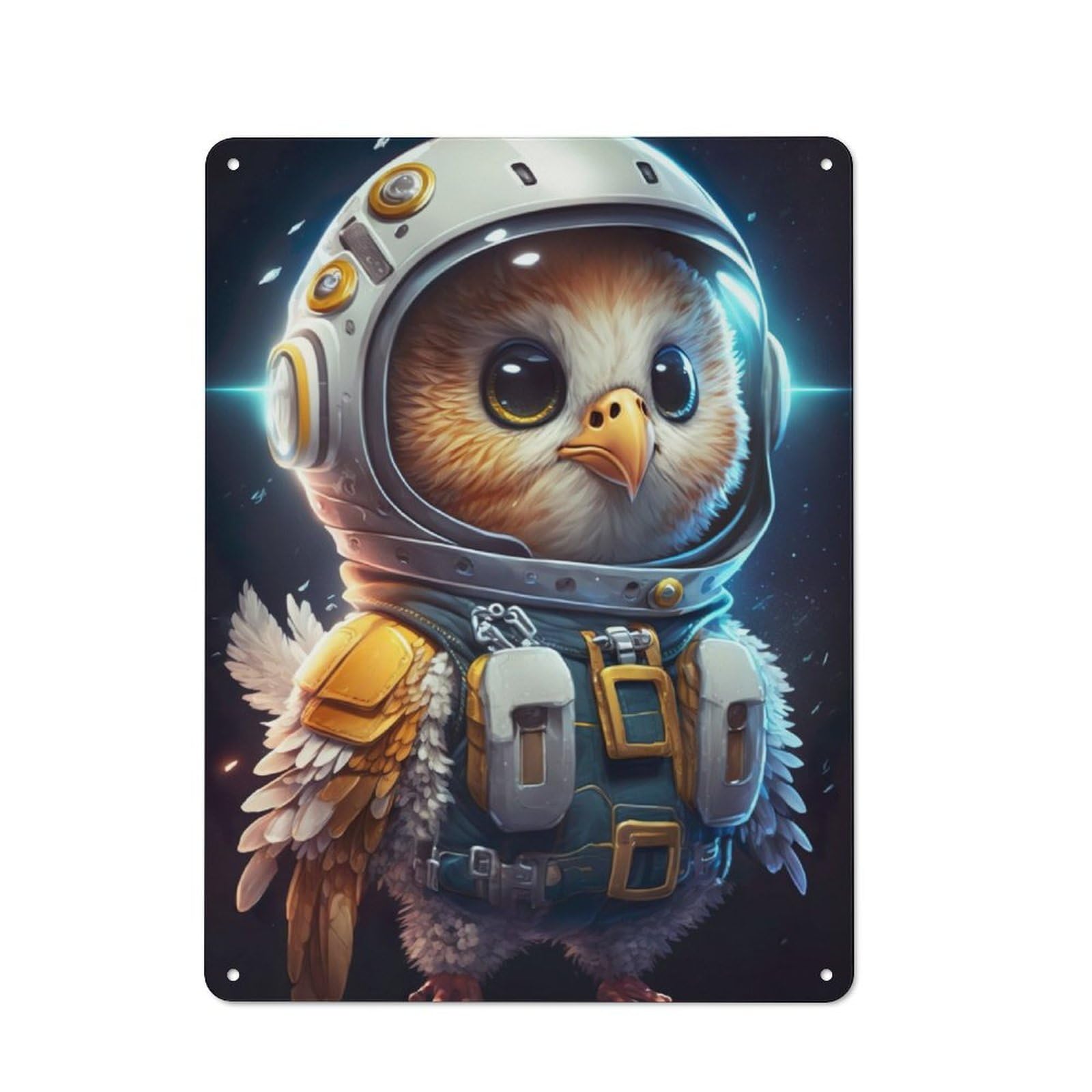 Astronaut Space Eagle Rustic Metal Sign 40x30cm, Country Vintage Country Wall Plaque for Cottage, Kitchen, Hallway Or Breakfast Nook