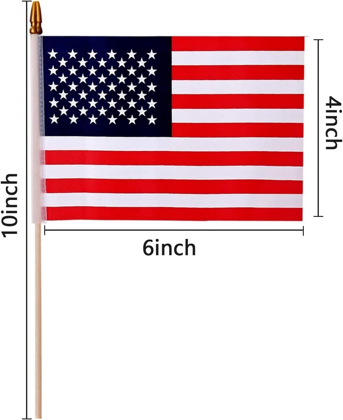 500 Pcs Small American Flags on Stick, 250th Anniversary US Flags/Mini American Flag for Outside 4x6 Inch American Hand Held Stick Flag with Kid-Safe Spear Top, Memorial Day Decoration, 4th of July Decorations