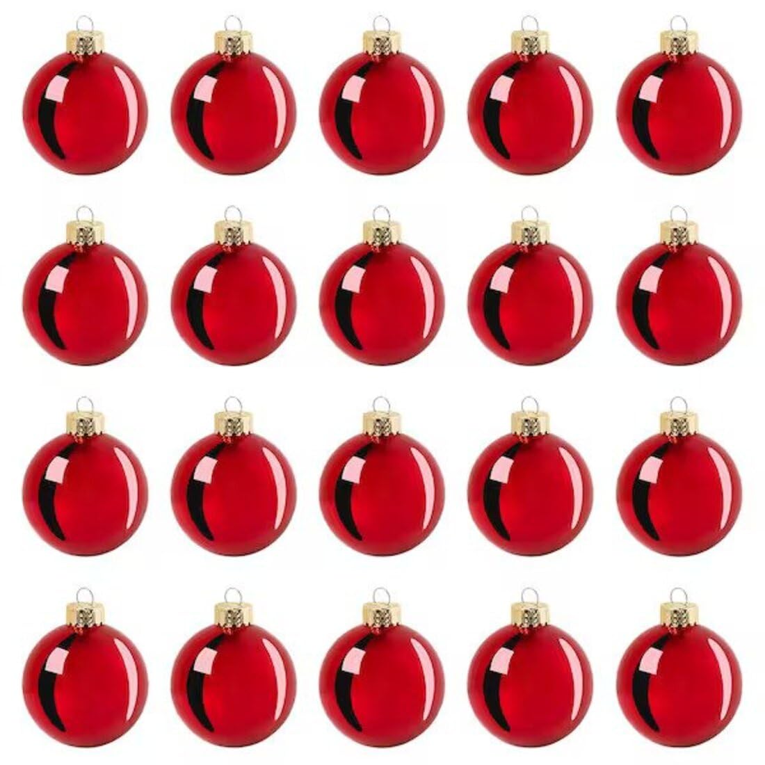 Digital Shoppy VINTERFINT Decoration, Bauble, Glass red, 6 cm (2 ¼ ") (20 Pack)