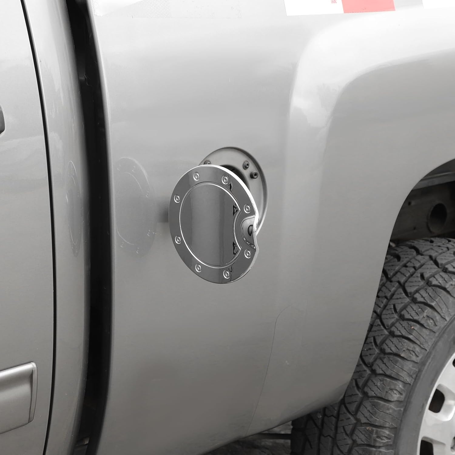 RT-TCZ Fuel Filler Gas Tank Door Cap Cover Trim Decoration Exterior Accessories for Chevy Silverado 2007-2013,for GMC Sierra 2007-2013 (Chrome)
