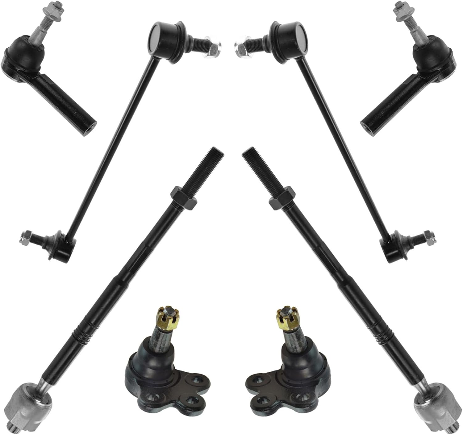 Front Steering & Suspension Kit Ball Joint Sway Bar Stabilizer Link Tie Rod Compatible with 2010-2017 Chevrolet Equinox GMC Terrain
