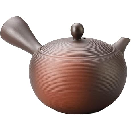 Japanese Teapot Kyusu Tokoname Youhen Clay Teapot 11.8 Fluid Ounces Fusen L161