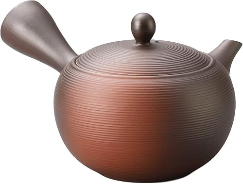 Tetera japonesa Kyusu Tokoname Youhen Tetera de arcilla 11.8 onzas fluidas Fusen L161 (1)