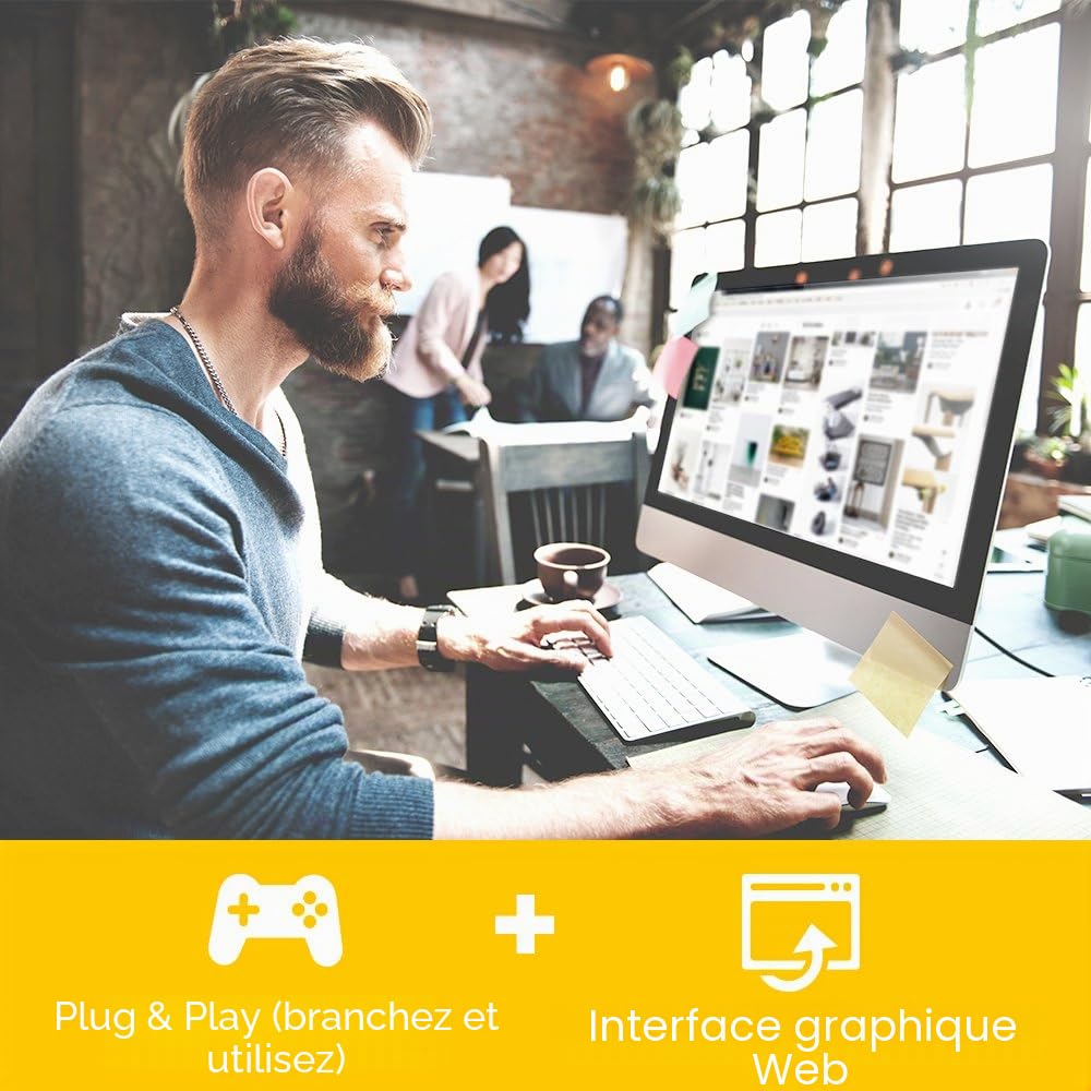 Zyxel Switch 8 Ports Gigabit Web Manageable, PoE+, Garantie à vie [60W] [GS1200-8HPv2] | 4x Ports PoE+ avec Budget de 60W, Sans Ventilateur, Gestion Web Intuitive, QoS, Link Aggregation, VLAN