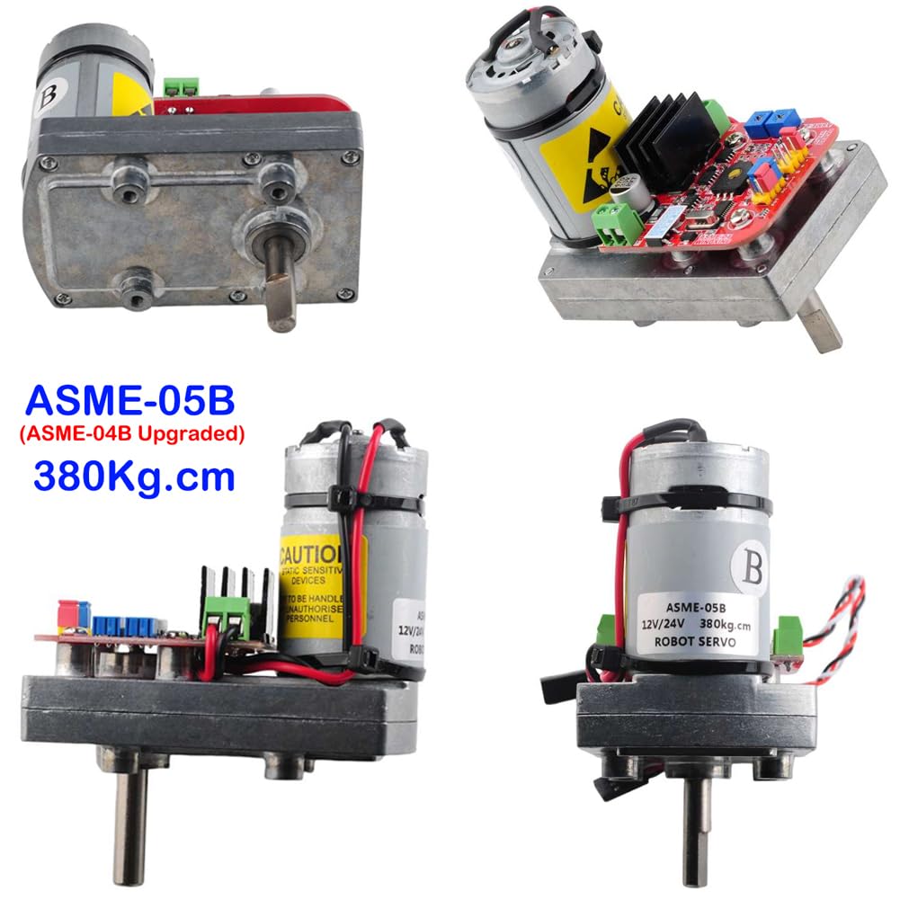 ASME-05B 380kg.cm RC Servo High-Power High-Torque 300 Degree Servo Steering Gear DC 12-24V Large Robotic Manipulator for RC Car Robot