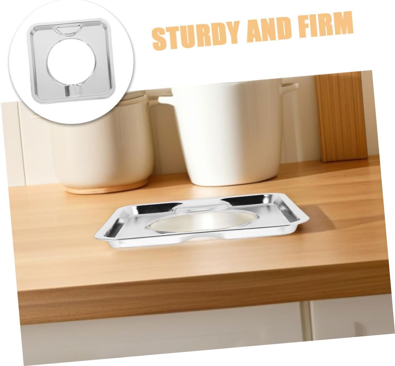 2pcs Gas Range Burner Drip Pan Replacement Heavy Duty Square Stove Drip Tray Stainless Steel