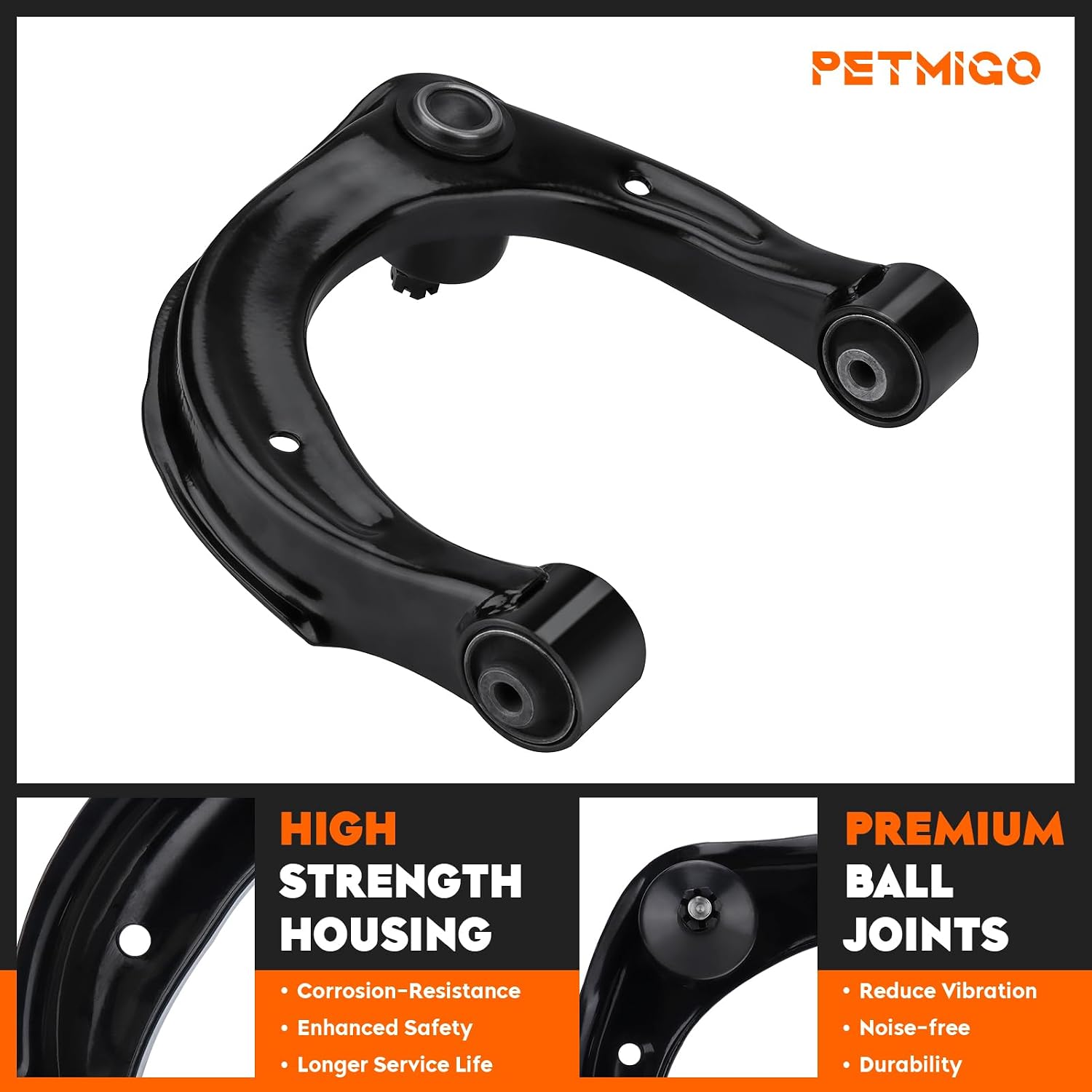 Front Upper Left Right Control Arms w/Ball Joints Replacement Suspension Kit for for Hyundai Azera 2006-2011, for Hyundai Sonata 2006-2010, for Kia Amanti 2007-2009 (2PCS)